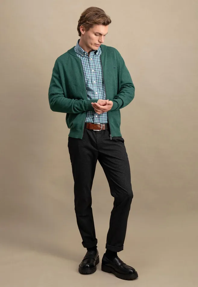 Cardigan Men FYNCHHATTON Parting Jacket Made Of 100 Cotton Navyhazelruby Reddark Emeraldcloud Blueblack