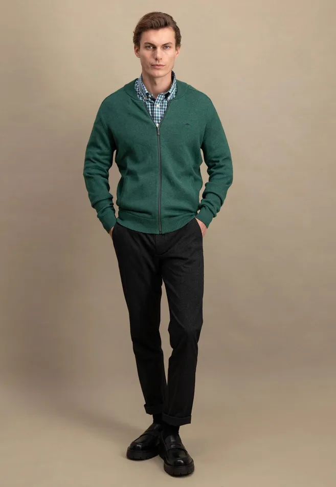 Cardigan Men FYNCHHATTON Parting Jacket Made Of 100 Cotton Navyhazelruby Reddark Emeraldcloud Blueblack