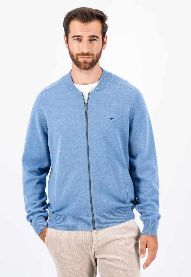 Cardigan Men FYNCHHATTON Parting Jacket Made Of 100 Cotton Navyhazelruby Reddark Emeraldcloud Blueblack