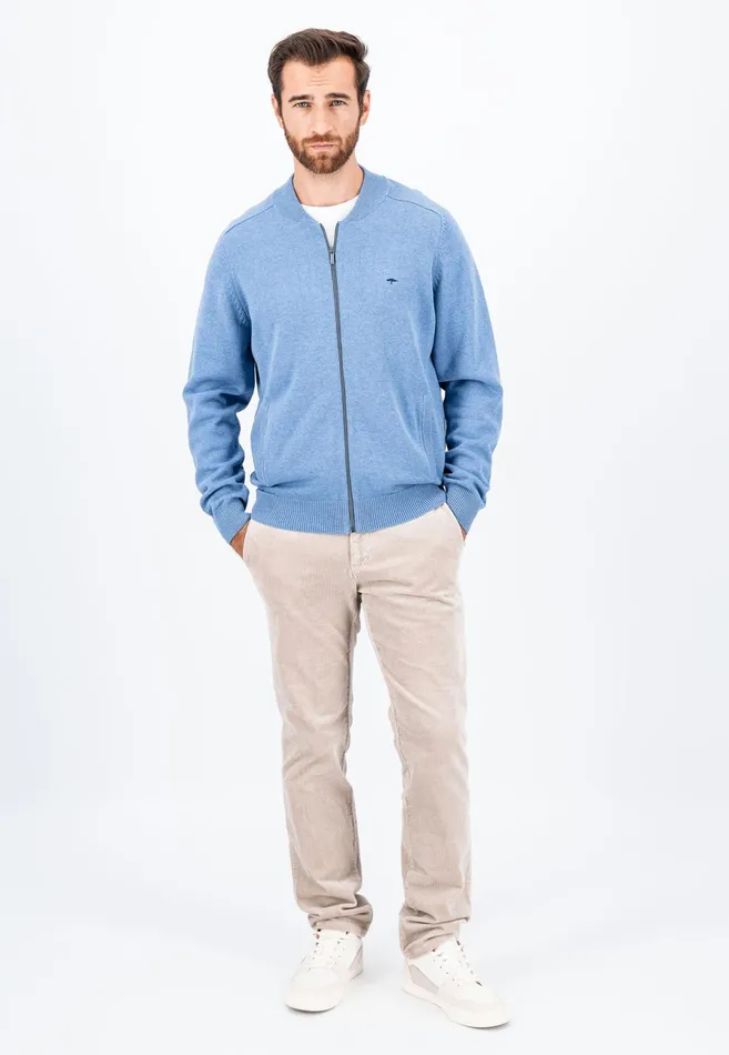 Cardigan Men FYNCHHATTON Parting Jacket Made Of 100 Cotton Navyhazelruby Reddark Emeraldcloud Blueblack