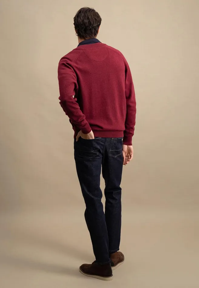 Cardigan Men FYNCHHATTON Parting Jacket Made Of 100 Cotton Navyhazelruby Reddark Emeraldcloud Blueblack