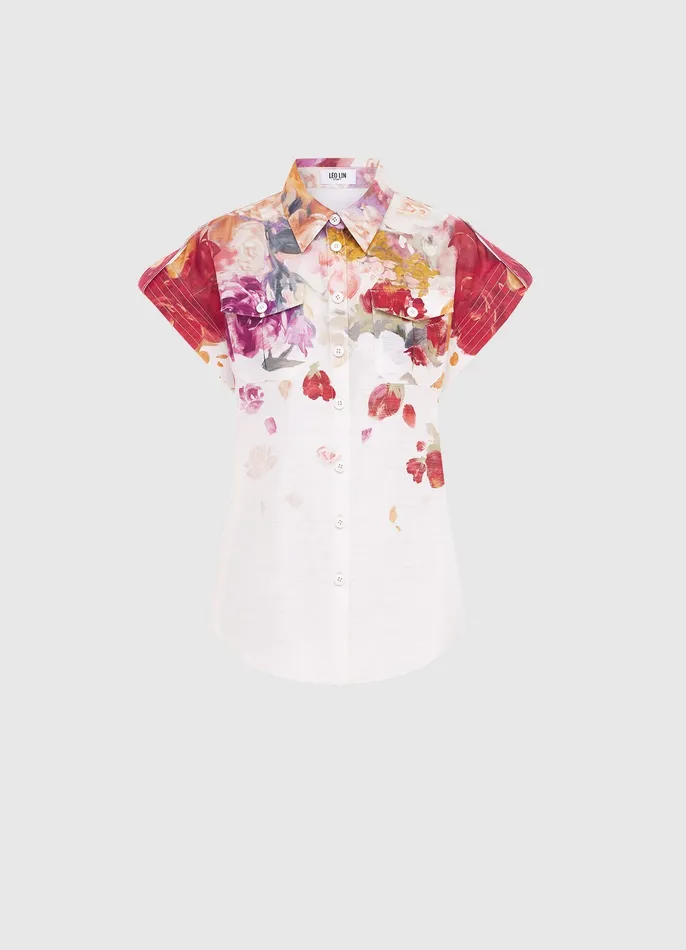 Catarina Blouse 8211 Fleur Print Tops and Shirts LEO LIN Women