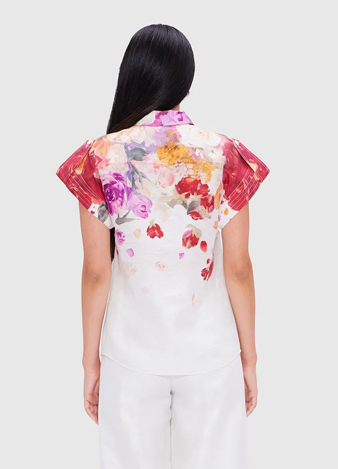 Catarina Blouse 8211 Fleur Print Tops and Shirts LEO LIN Women
