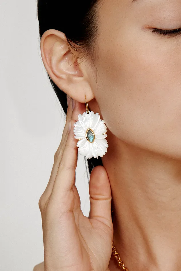 Chan Luu Earrings Magnolia Earrings White MOP Mix 8211 Women