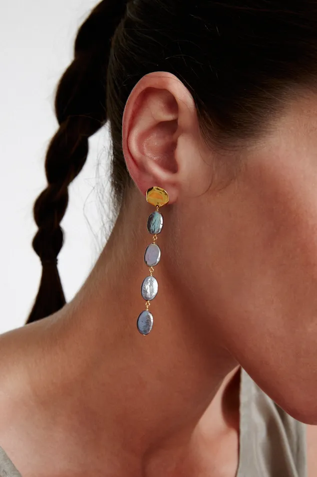 Chan Luu Earrings Maritza Drop Earrings Peacock Pearl 8211 Women
