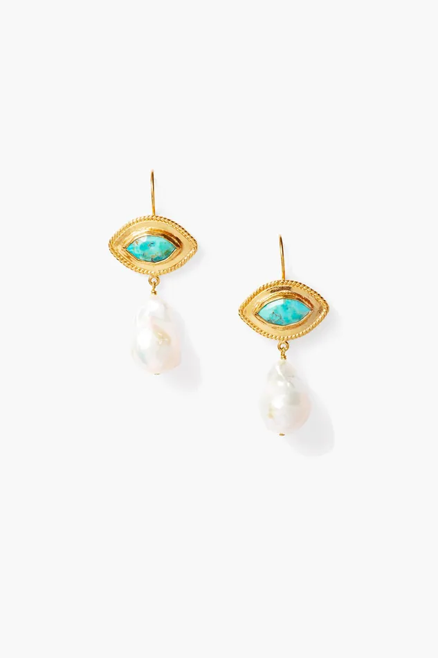 Chan Luu Earrings Twist Evil Eye Earrings Turquoise 8211 Women