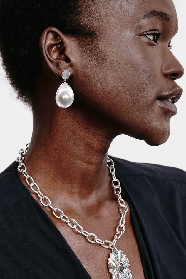 Chan Luu Earrings Virginie Drop Earrings Grey Pearl 8211 Women