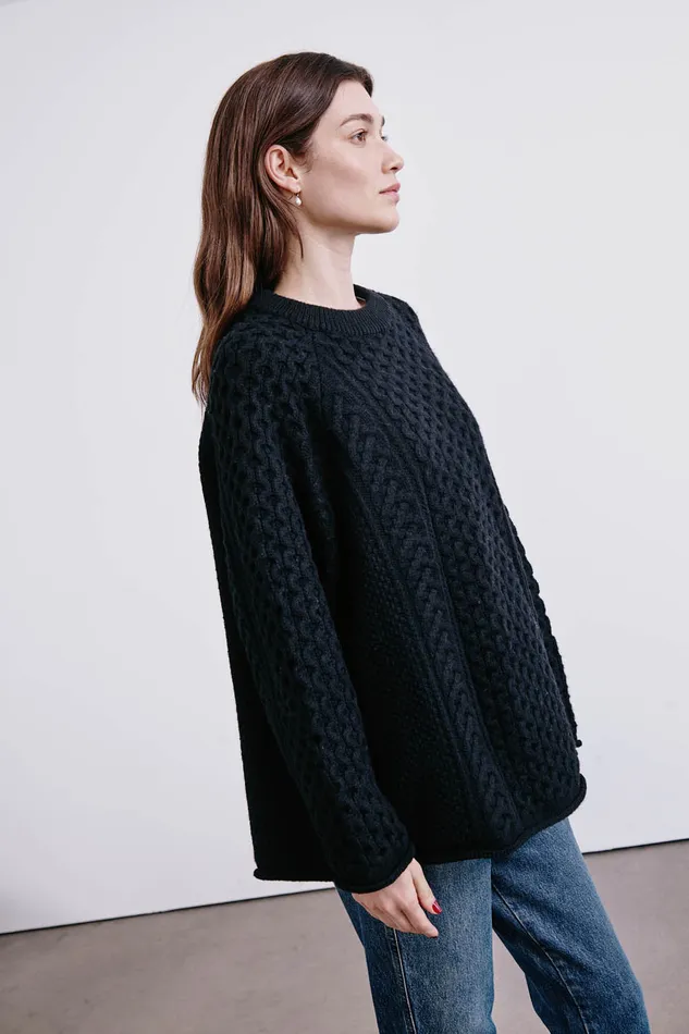 Chan Luu Knitwear Elin Fisherman Sweater Black 8211 Women
