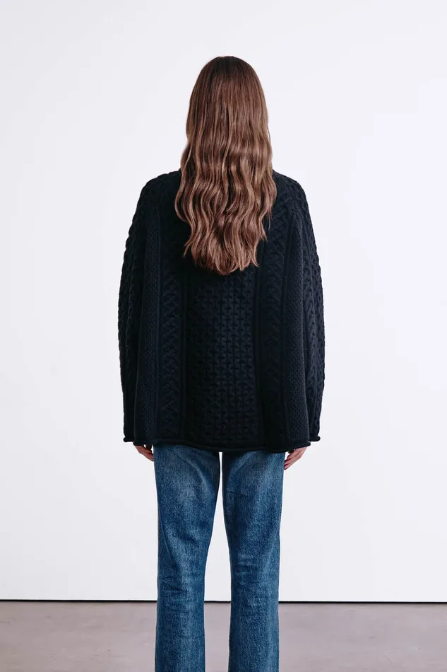 Chan Luu Knitwear Elin Fisherman Sweater Black 8211 Women