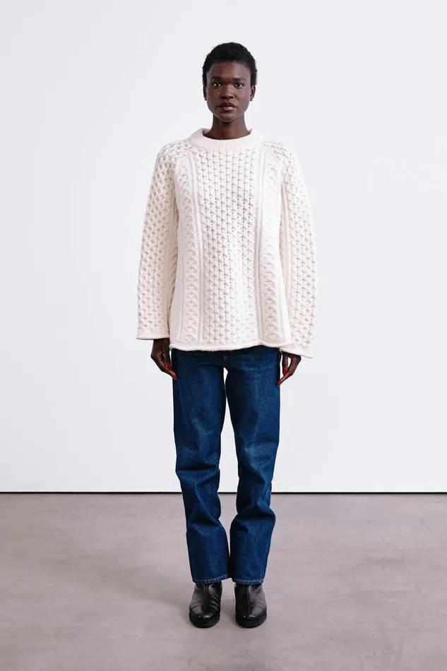 Chan Luu Knitwear Elin Fisherman Sweater Pearl 8211 Women