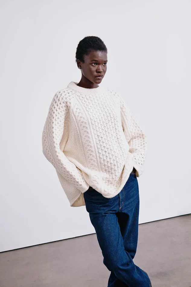 Chan Luu Knitwear Elin Fisherman Sweater Pearl 8211 Women