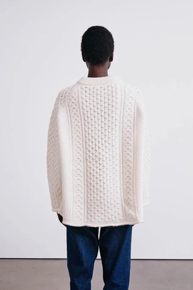 Chan Luu Knitwear Elin Fisherman Sweater Pearl 8211 Women