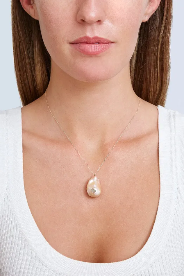 Chan Luu Necklaces 14k Diamond Le Baroque Natural Pink Necklace 8211 Women