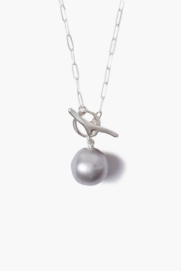 Chan Luu Necklaces Grey Freshwater Pearl Toggle Necklace 8211 Women
