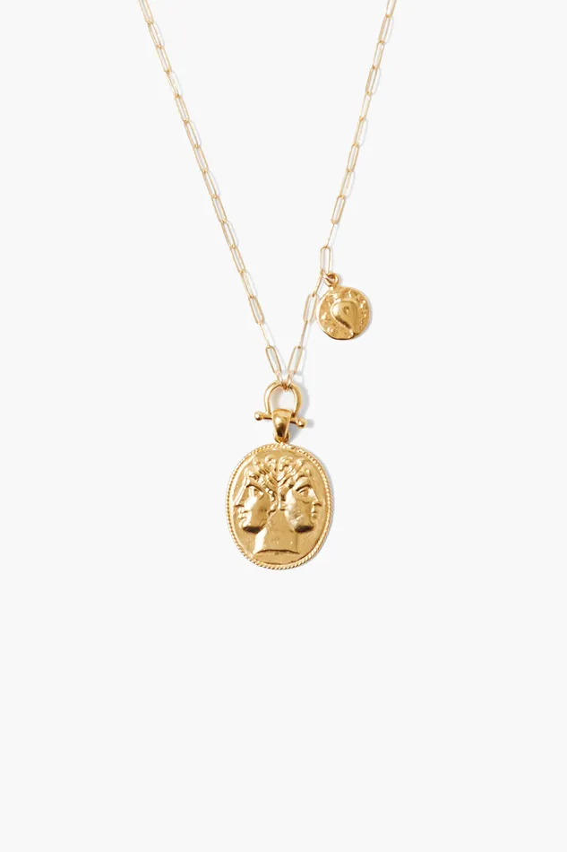 Chan Luu Necklaces Janus Coin Necklace Yellow Gold 8211 Women