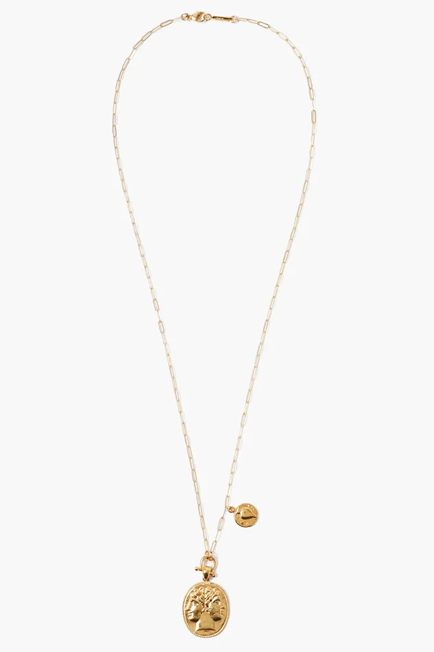 Chan Luu Necklaces Janus Coin Necklace Yellow Gold 8211 Women