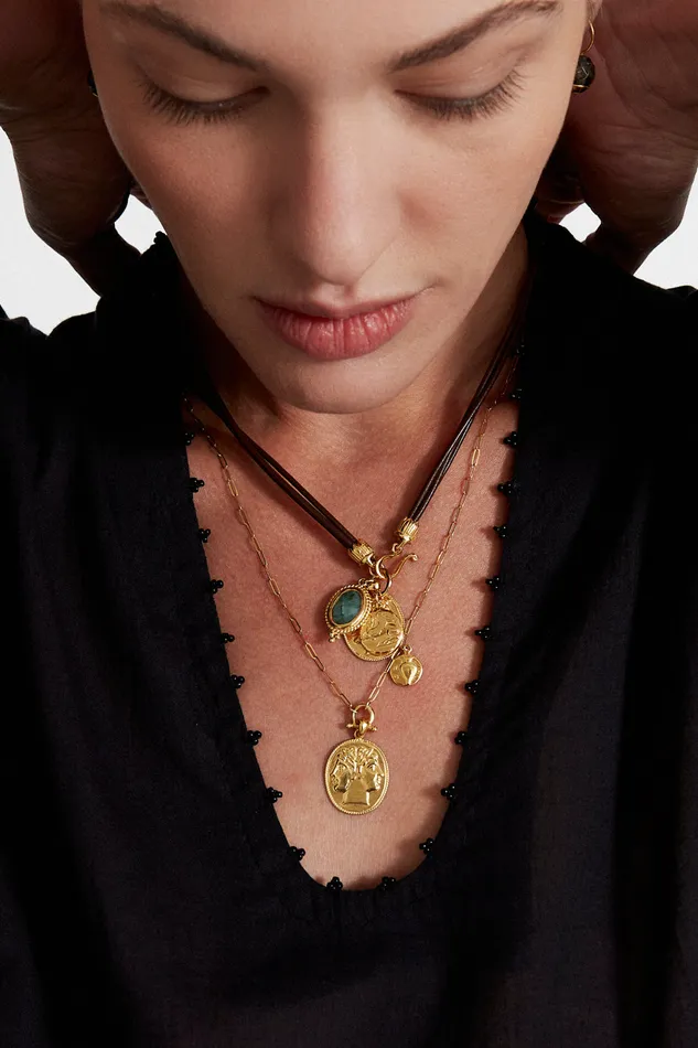 Chan Luu Necklaces Janus Coin Necklace Yellow Gold 8211 Women