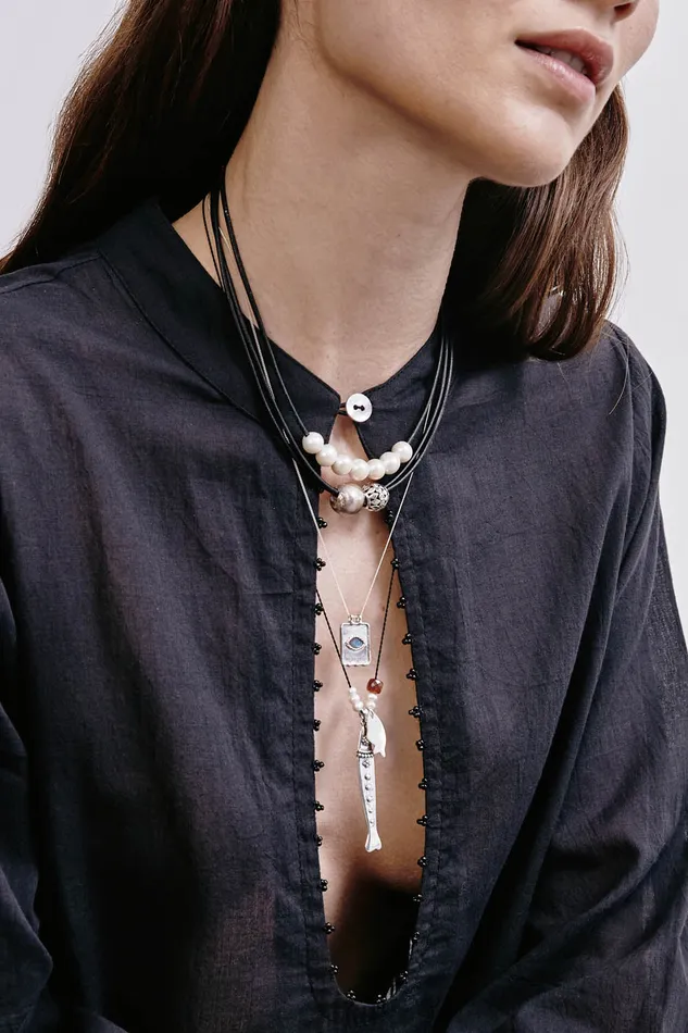 Chan Luu Necklaces River Necklace White Pearl 8211 Women
