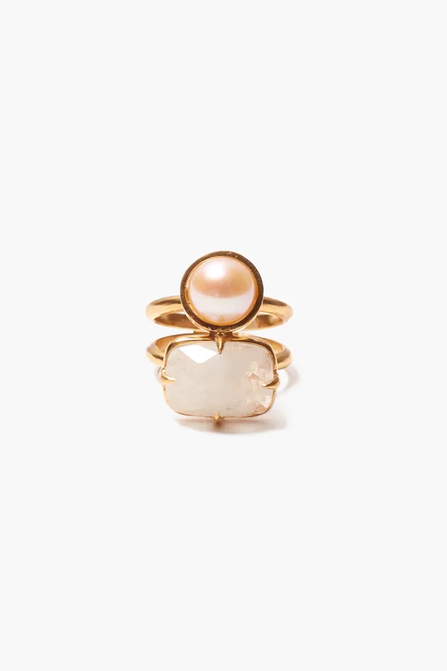Chan Luu Rings Venus Stacked Ring Moonstone 8211 Women