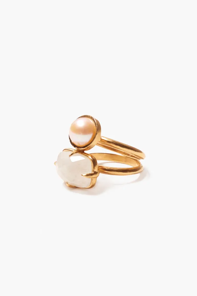 Chan Luu Rings Venus Stacked Ring Moonstone 8211 Women