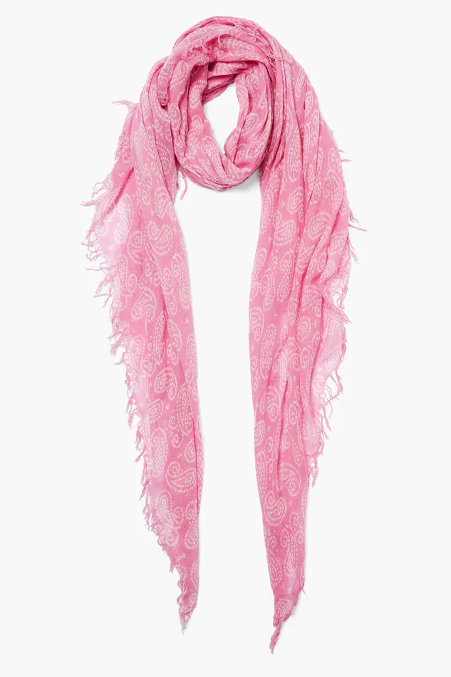 Chan Luu Scarves Cashmere And Silk Scarf Fuchsia Dotted Paisley 8211 Women