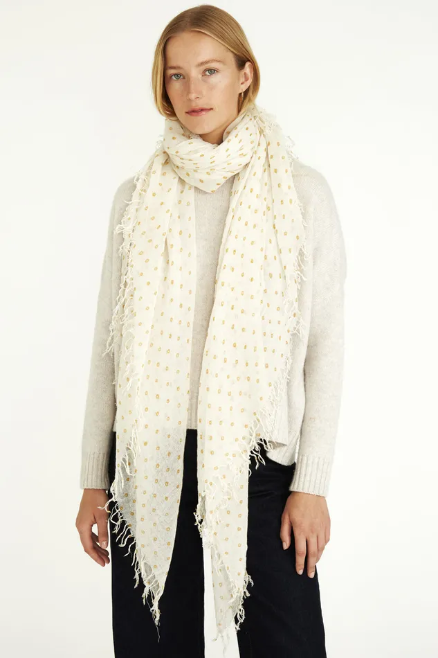 Chan Luu Scarves Cashmere And Silk Scarf Honey Dot 8211 Women