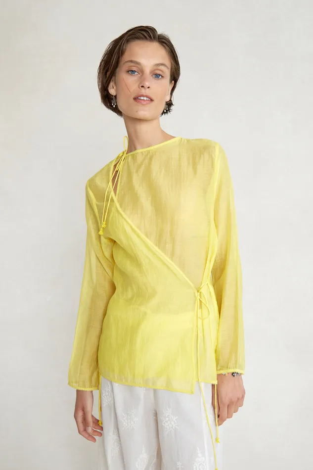 Chan Luu Tops Heather Wrap Top Daffodil 8211 Women