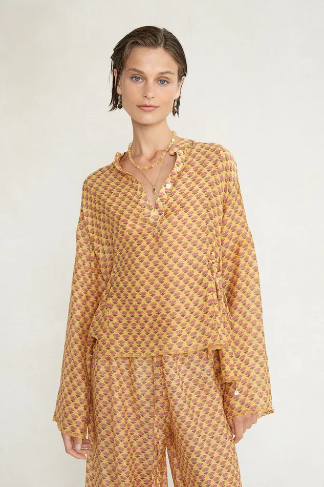 Chan Luu Tops Maisie Blouse Saffron 8211 Women