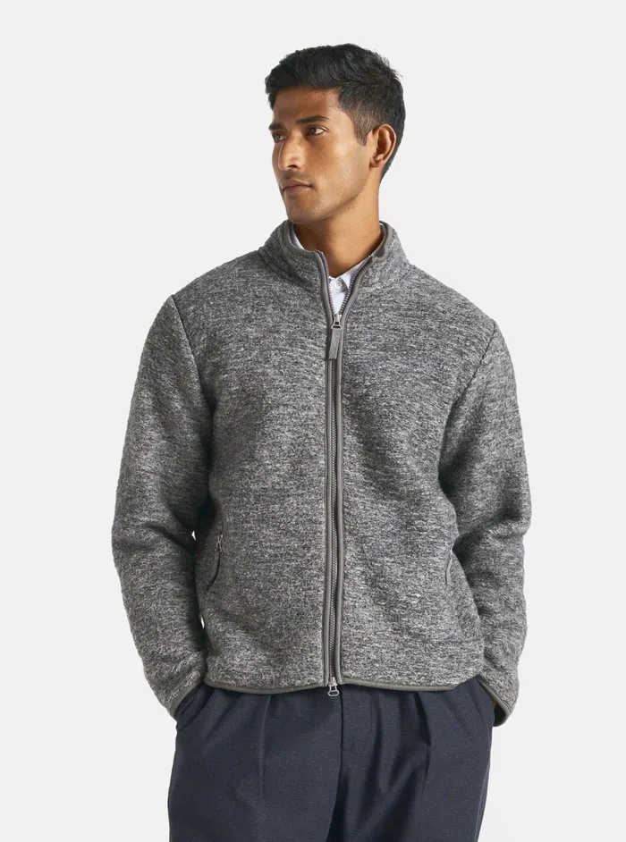 Climbing Jacket In Grey Teddy Fleece Men Universal Works Fleece