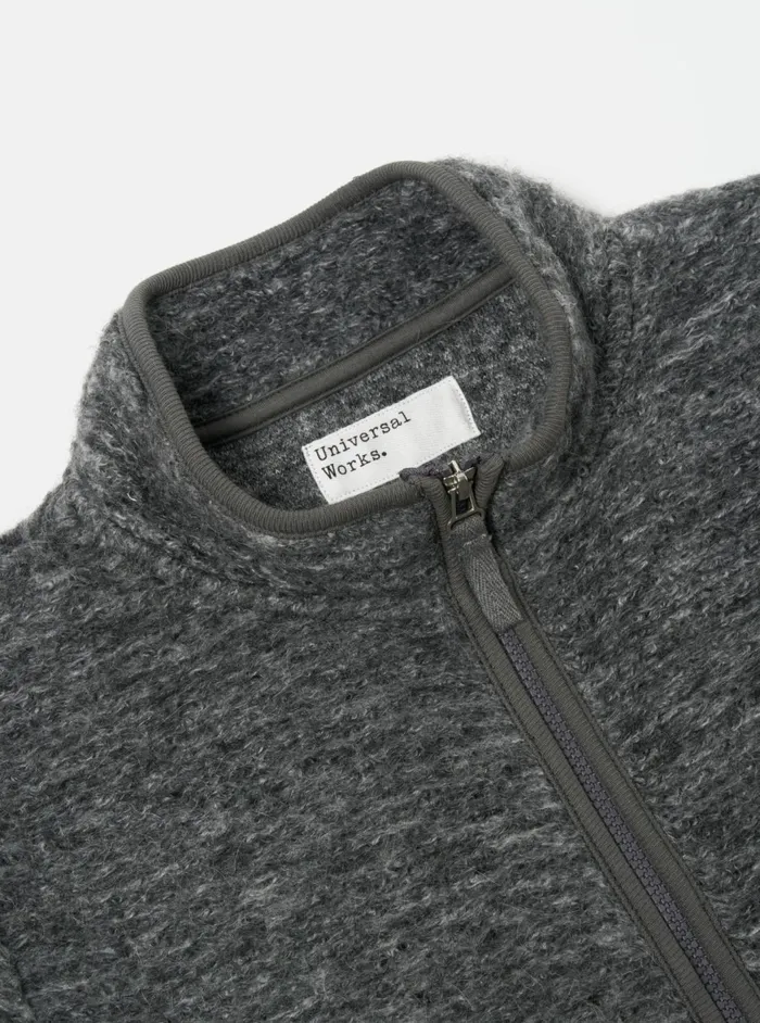 Climbing Jacket In Grey Teddy Fleece Men Universal Works Fleece