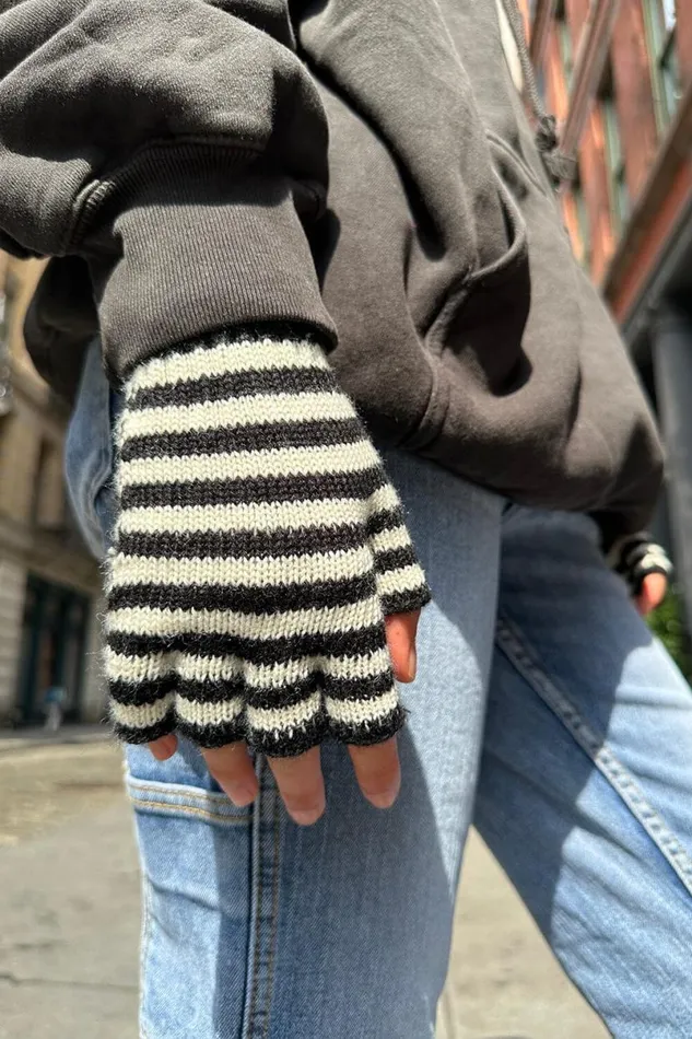 Clothing Fingerless Wool Striped Gloves Brandy Melville STRIPES