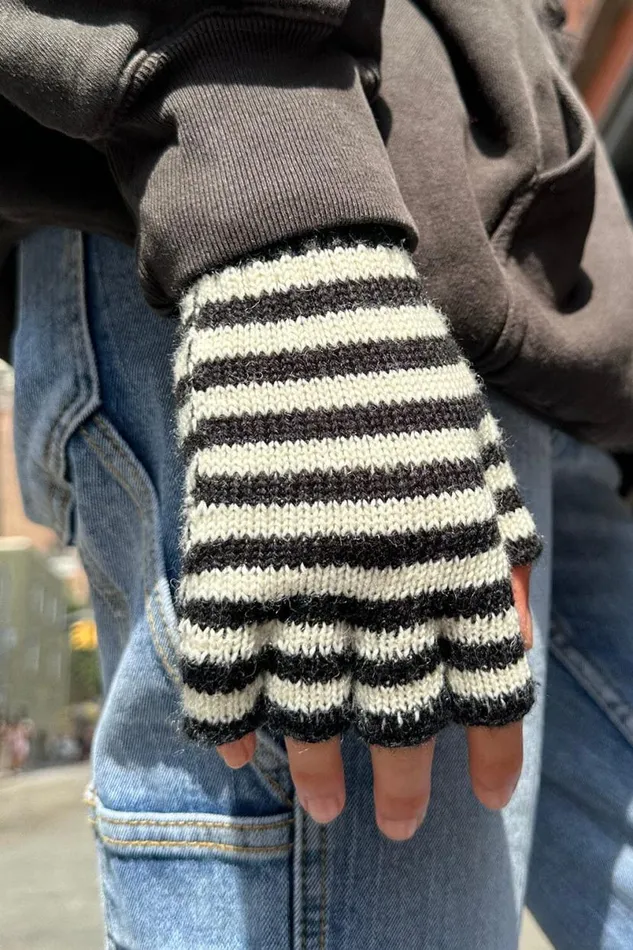 Clothing Fingerless Wool Striped Gloves Brandy Melville STRIPES