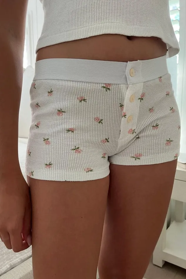 Clothing Floral Waffle Boy Short Underwear Brandy Melville FLORALS