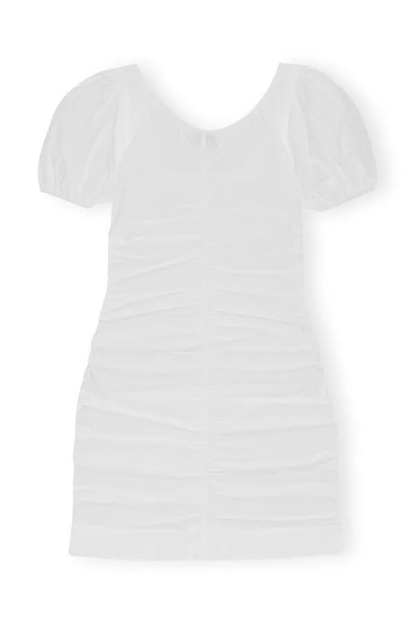 Clothing GANNI Dresses Cotton Poplin Mini Dress Bright White Clothing GANNI Dresses Cotton Poplin Mini Dress Bright White