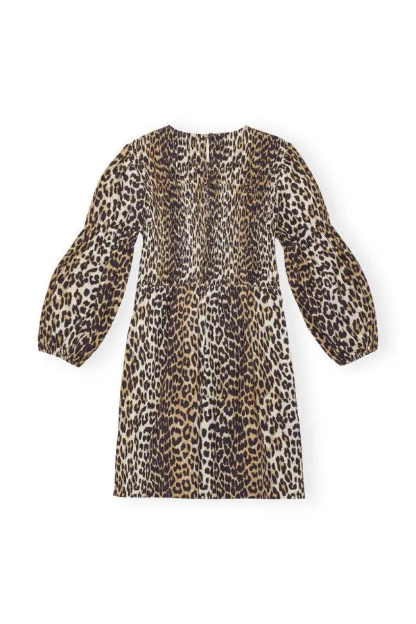 Clothing GANNI Dresses Leopard Cotton Poplin Smock Mini Dress Leopard Clothing GANNI Dresses Leopard Cotton Poplin Smock Mini Dress Leopard