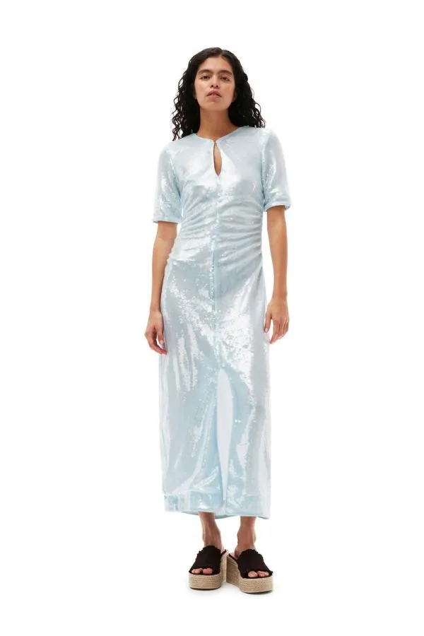Clothing GANNI Dresses Light Sequins Maxi Dress Ice Water