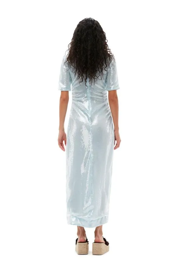 Clothing GANNI Dresses Light Sequins Maxi Dress Ice Water Clothing GANNI Dresses Light Sequins Maxi Dress Ice Water