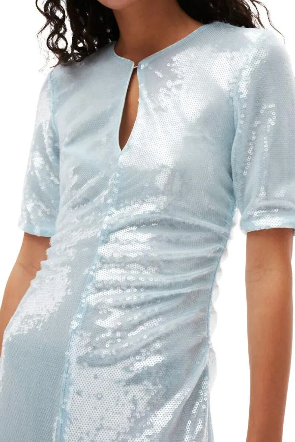 Clothing GANNI Dresses Light Sequins Maxi Dress Ice Water Clothing GANNI Dresses Light Sequins Maxi Dress Ice Water