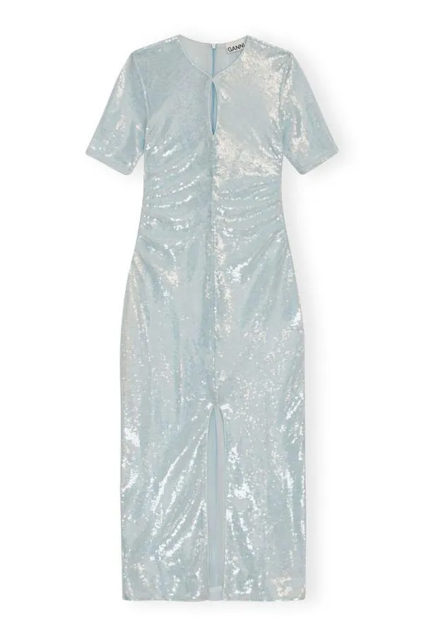 Clothing GANNI Dresses Light Sequins Maxi Dress Ice Water Clothing GANNI Dresses Light Sequins Maxi Dress Ice Water