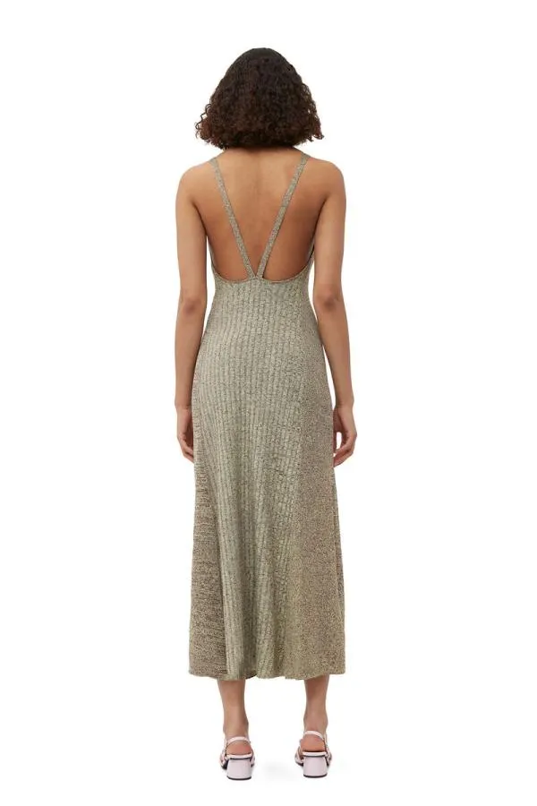 Clothing GANNI Dresses Melange Knit Maxi Dress Brandy Brown Clothing GANNI Dresses Melange Knit Maxi Dress Brandy Brown