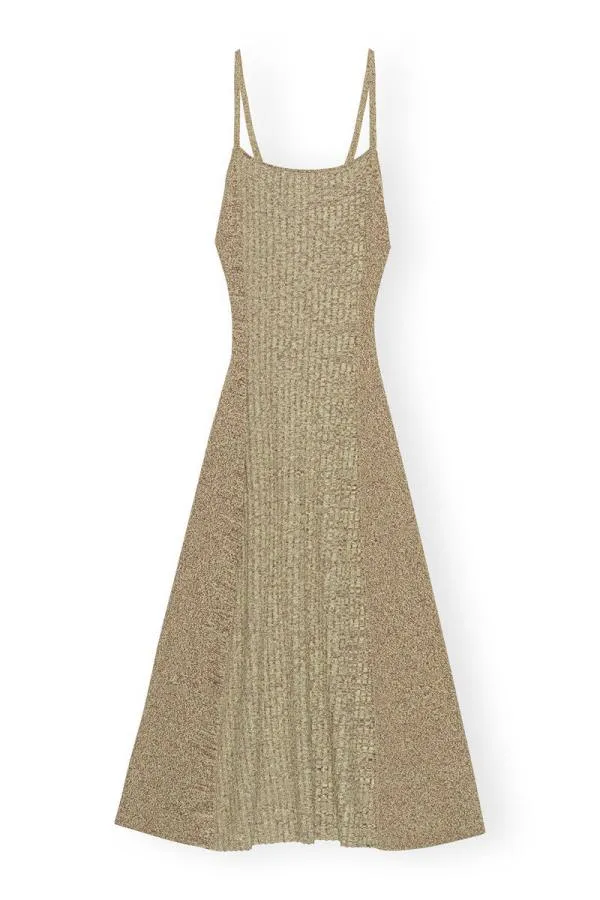 Clothing GANNI Dresses Melange Knit Maxi Dress Brandy Brown Clothing GANNI Dresses Melange Knit Maxi Dress Brandy Brown