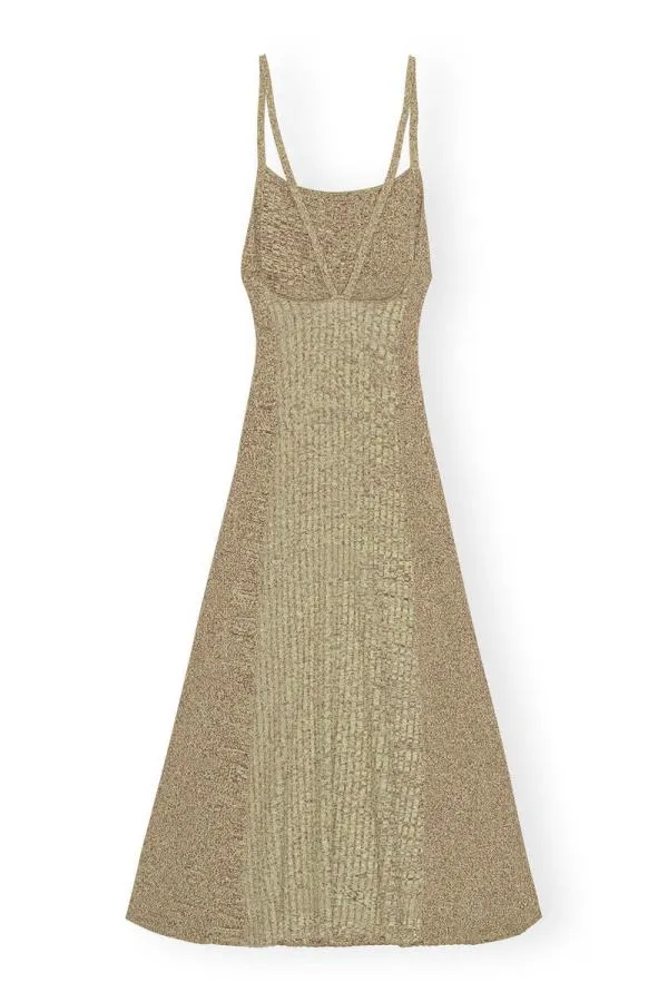 Clothing GANNI Dresses Melange Knit Maxi Dress Brandy Brown Clothing GANNI Dresses Melange Knit Maxi Dress Brandy Brown
