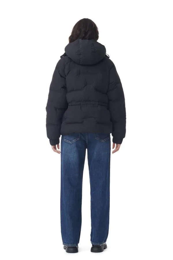 Clothing GANNI Extended Sizes Black Short Puffer Raglan Jacket Black Clothing GANNI Extended Sizes Black Short Puffer Raglan Jacket Black