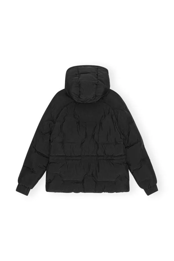 Clothing GANNI Extended Sizes Black Short Puffer Raglan Jacket Black Clothing GANNI Extended Sizes Black Short Puffer Raglan Jacket Black