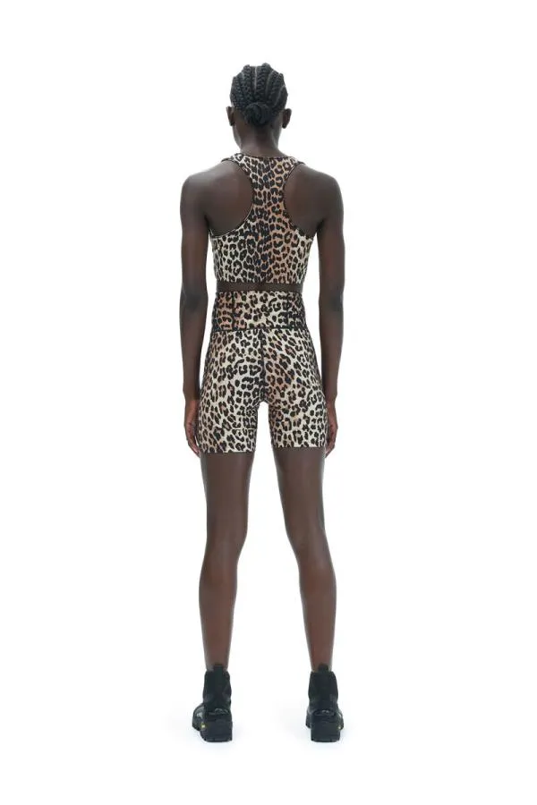 Clothing GANNI Leopard Print Active Racerback Zipper Top Leopard