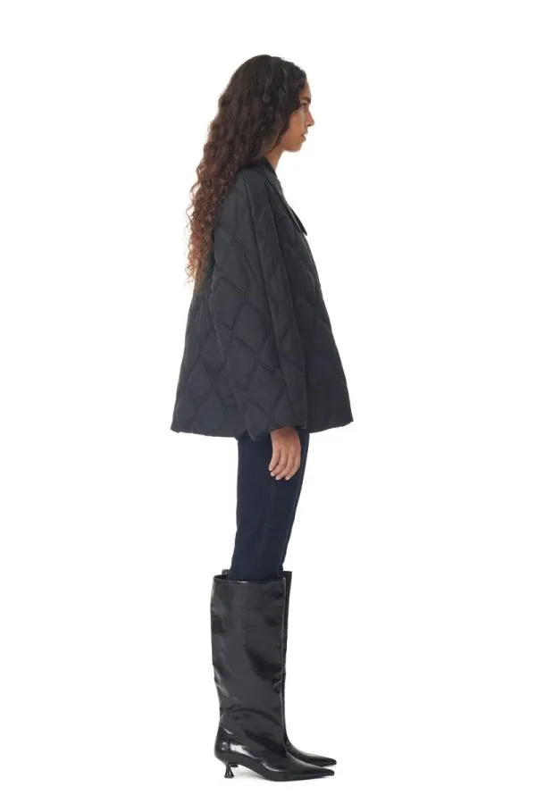 Clothing GANNI Outerwear Black Ripstop Quilt Jacket Black Clothing GANNI Outerwear Black Ripstop Quilt Jacket Black
