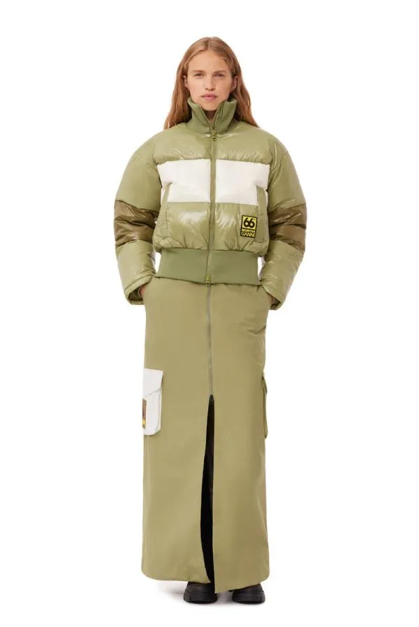 Clothing GANNI Outerwear X 66North Askja Down Bomber Green Salvia