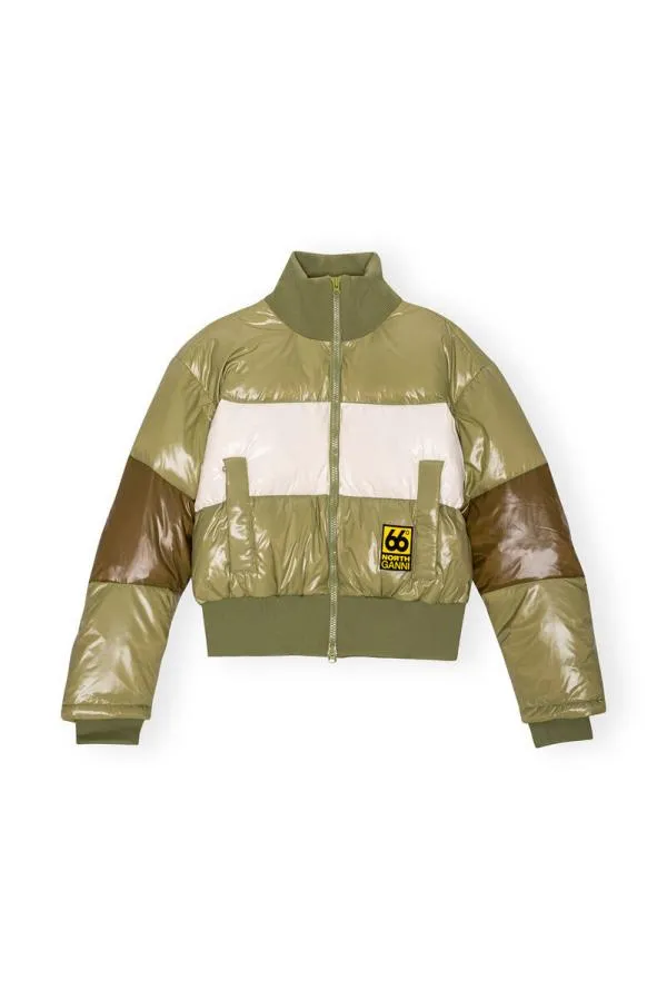Clothing GANNI Outerwear X 66North Askja Down Bomber Green Salvia