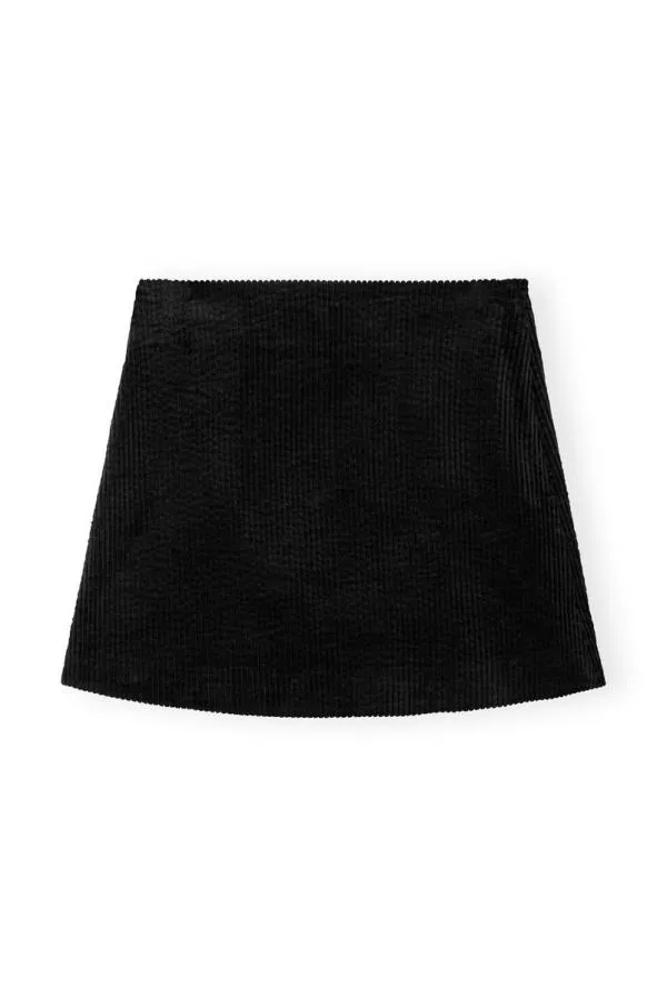 Clothing GANNI Skirts Black Corduroy Mini Skirt Black Clothing GANNI Skirts Black Corduroy Mini Skirt Black