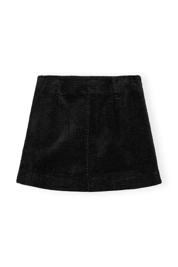 Clothing GANNI Skirts Black Corduroy Mini Skirt Black Clothing GANNI Skirts Black Corduroy Mini Skirt Black